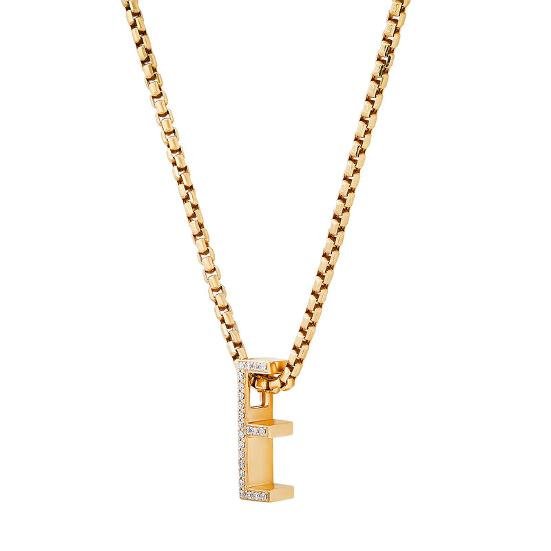 Slide-On Pave chunky Initial Necklace