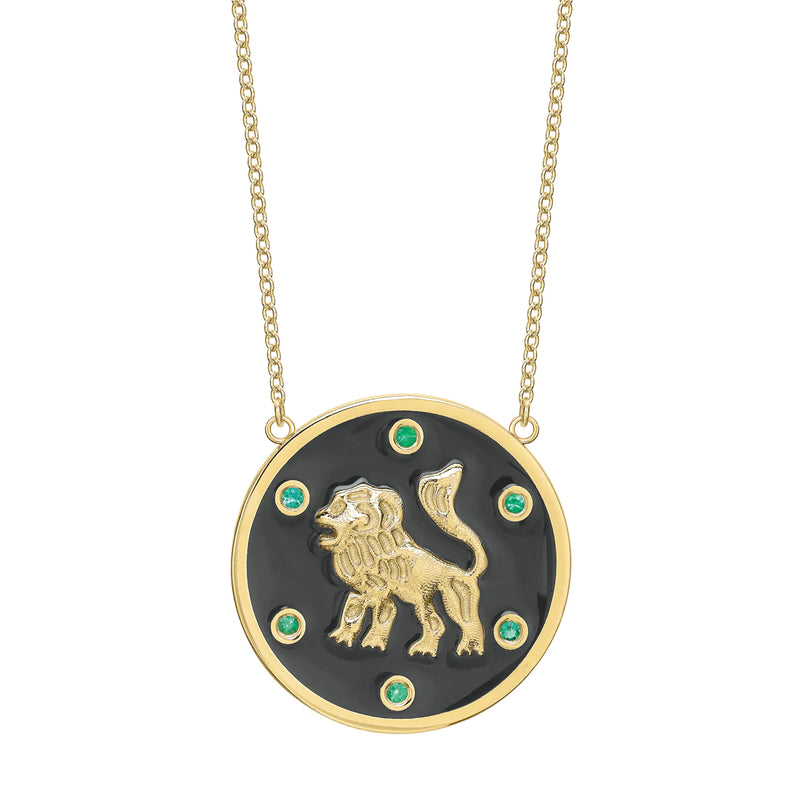 The Lion Enamel Token Necklace