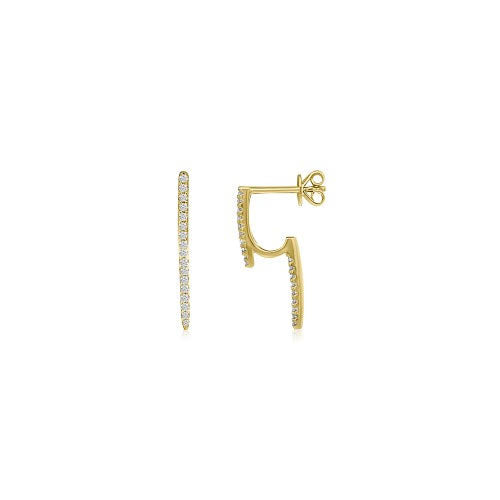 Diamond and Gold Double Spike Earrings