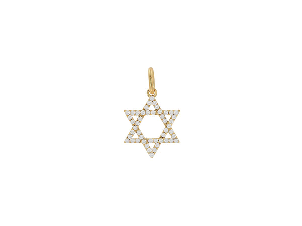 Diamond Jewish Star Charm