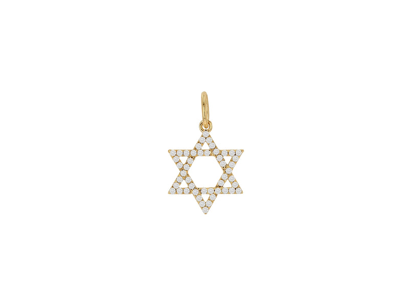 Diamond Jewish Star Charm