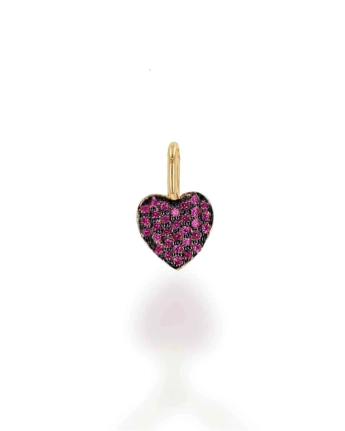 Mini Ruby Pave Heart Charm