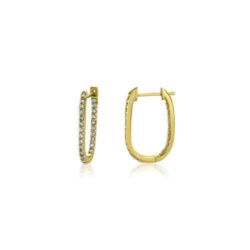 Diamond and Gold Inside Out Hoops