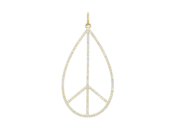 Diamond Peace Sign Necklace