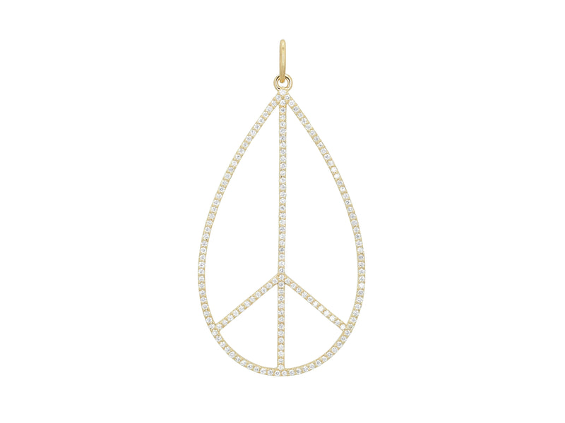 Diamond Peace Sign Necklace