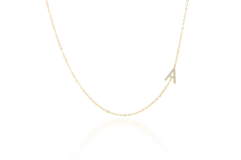 Asymmetrical Diamond Letter Necklace