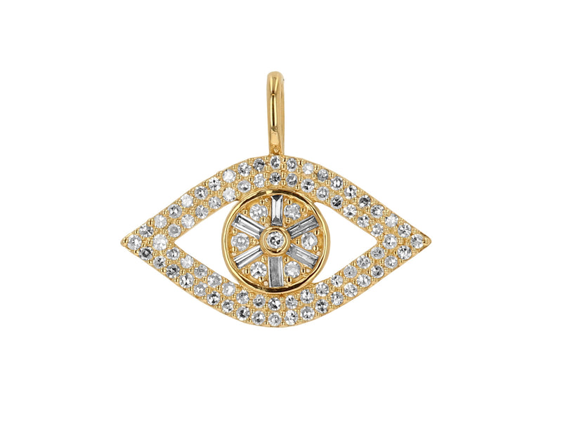 Diamond and Gold Evil Eye Charm