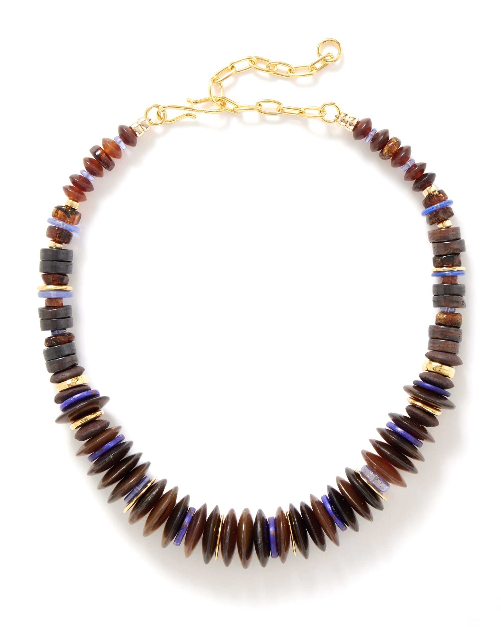 Amaranth Gold-plated, Multi-stone and Horn Necklace