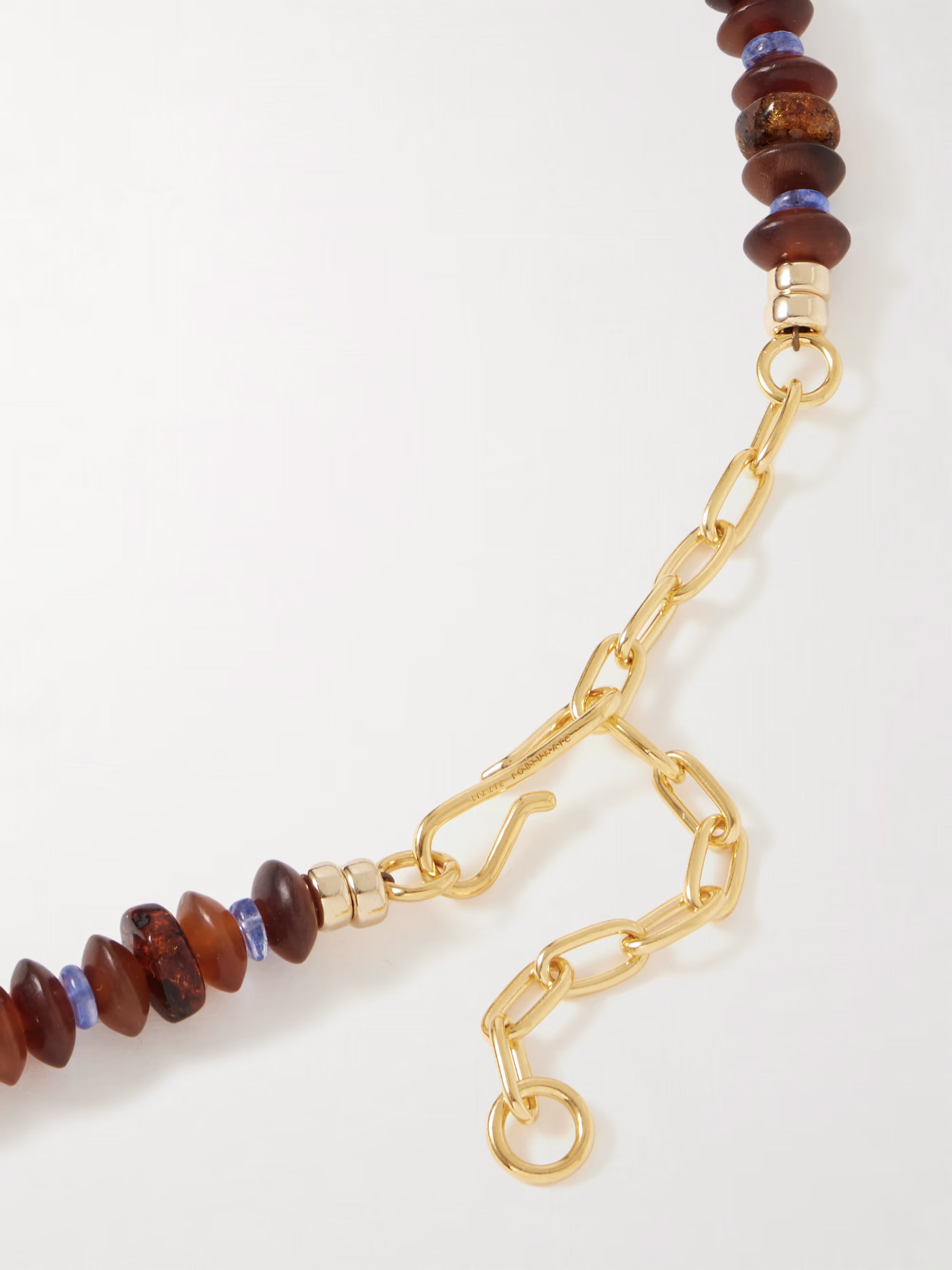 Amaranth Gold-plated, Multi-stone and Horn Necklace