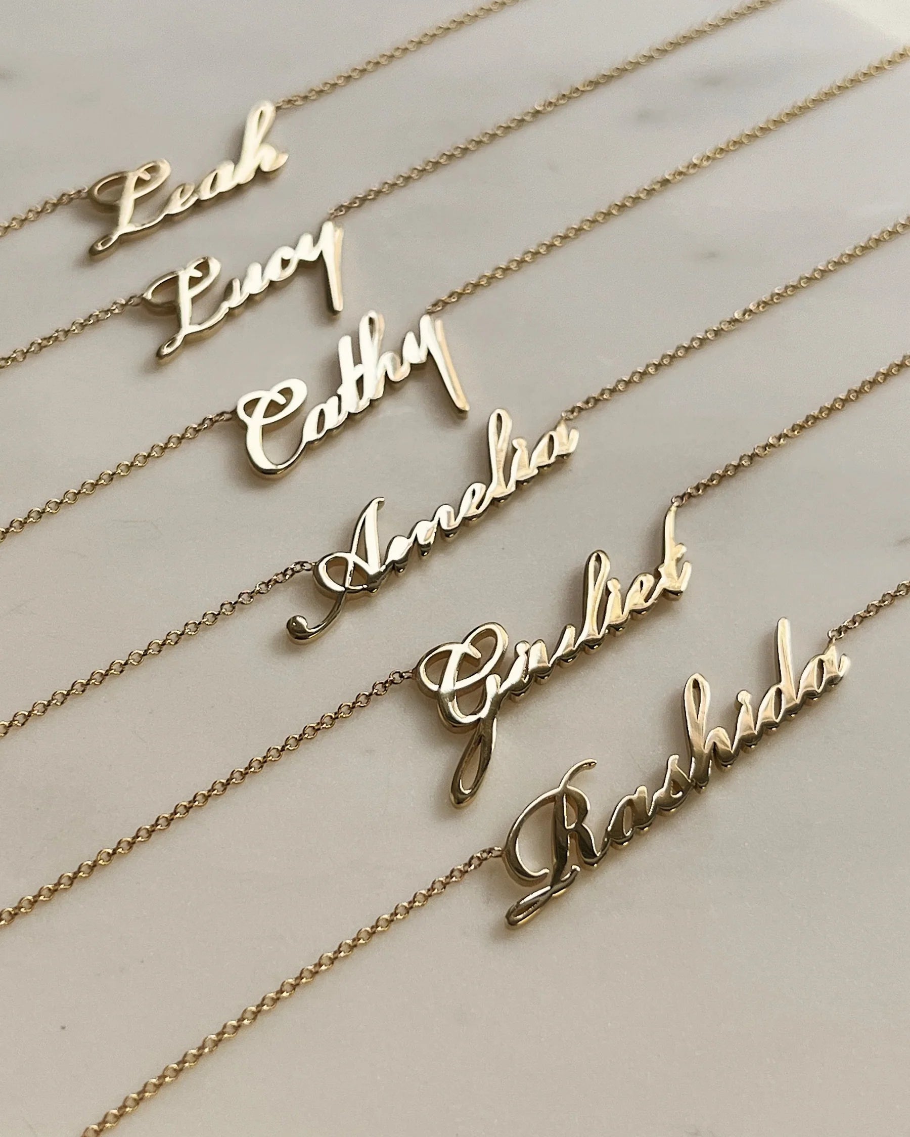 14k Gold Script Name Necklace