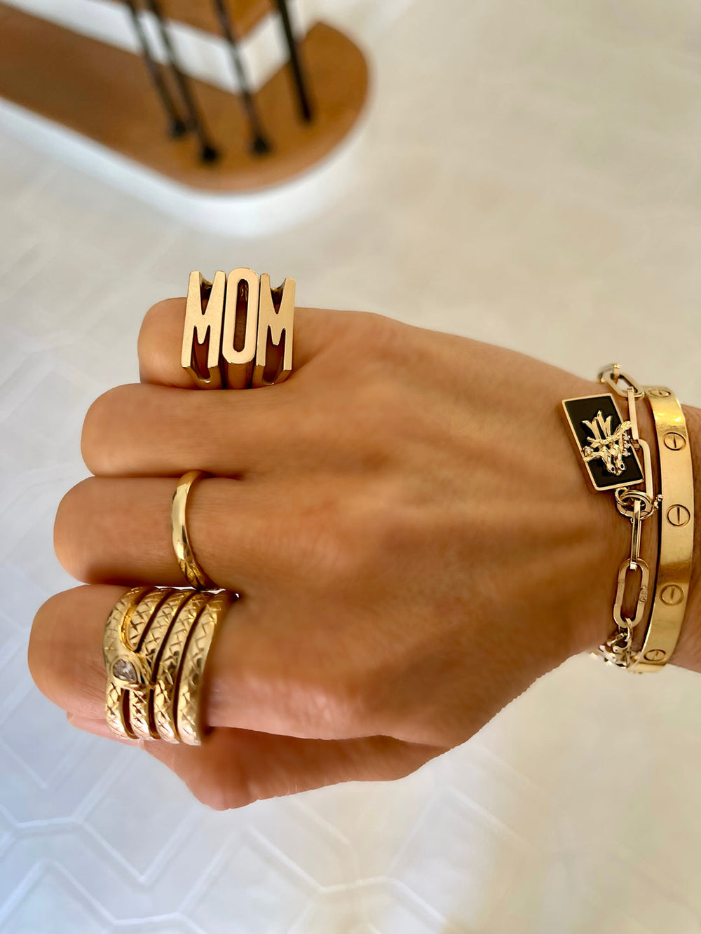 Classic Initial Ring Yellow Gold