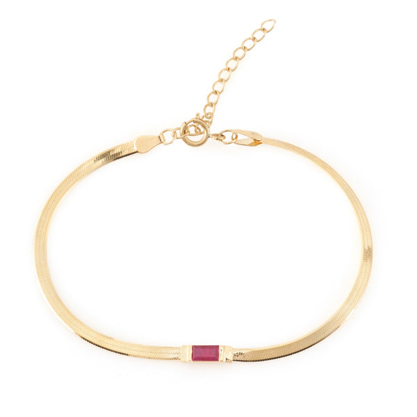 Ruby Herringbone Bracelet