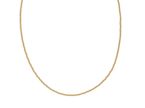14k 2mm Beaded Necklace