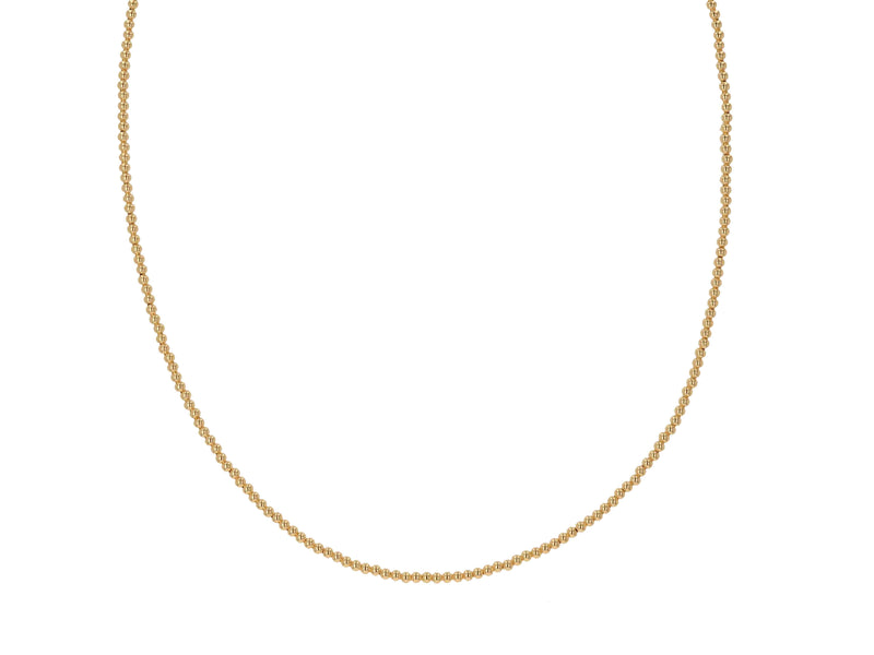 14k 2mm Beaded Necklace