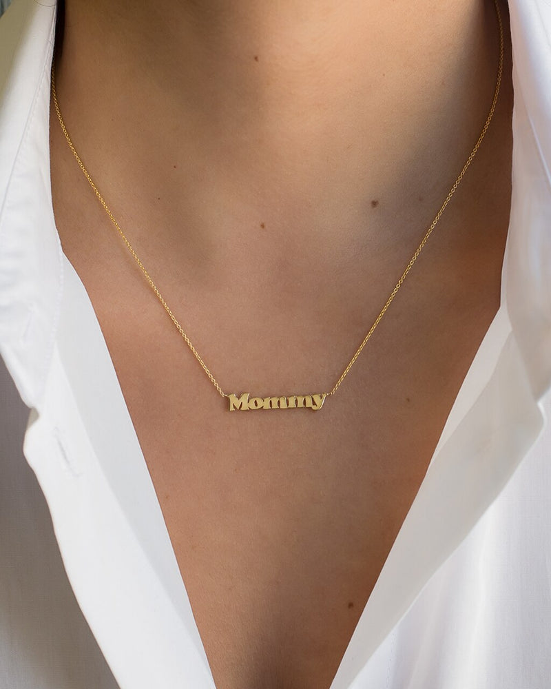 14k gold mommy necklace