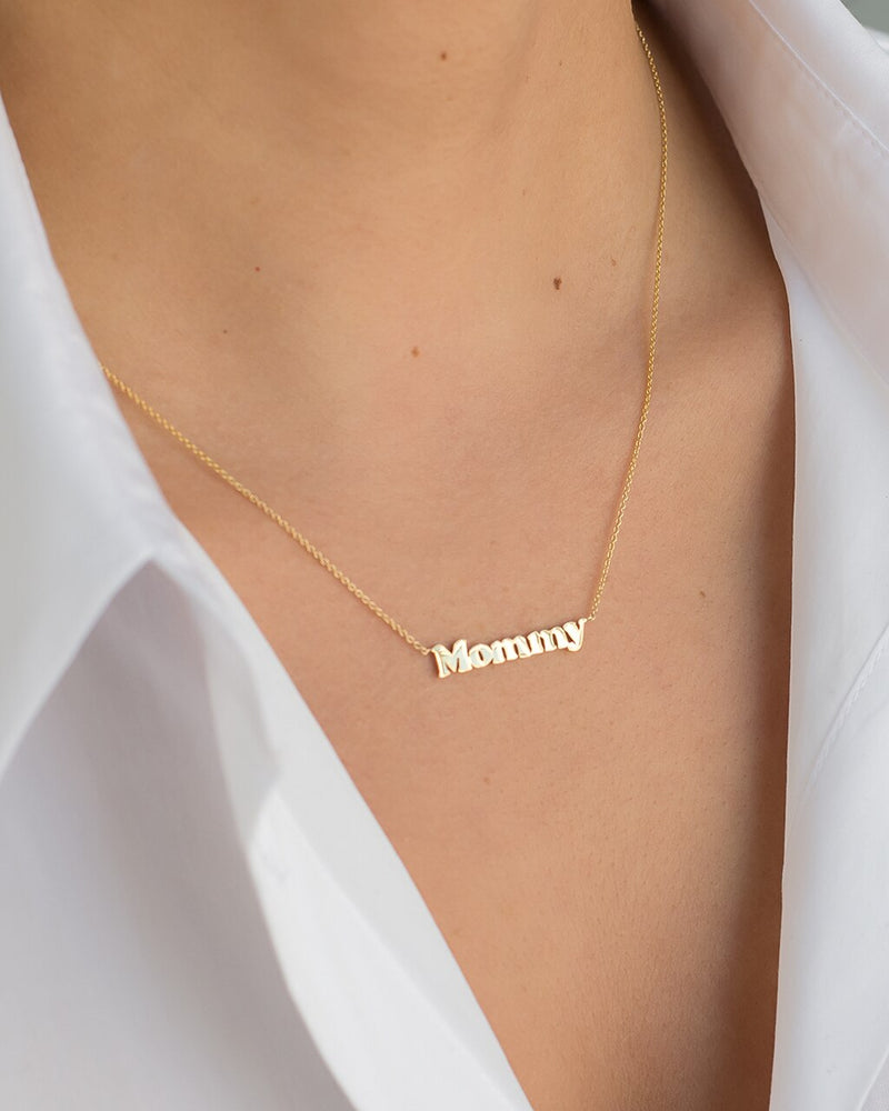 14k gold mommy necklace