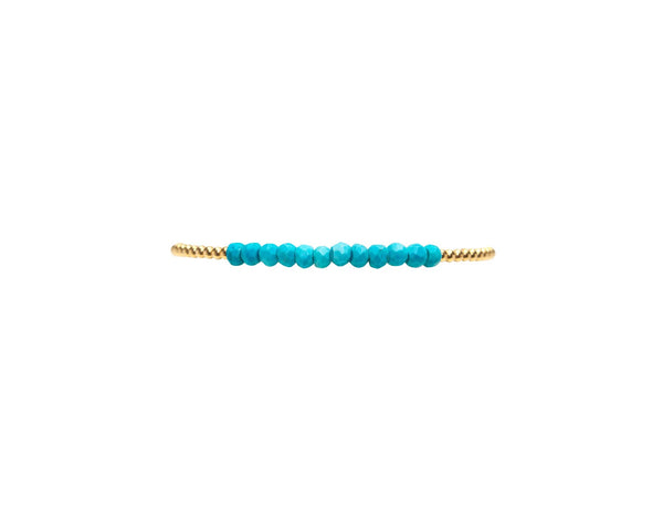2mm yellow gold filled bracelet with turquoise