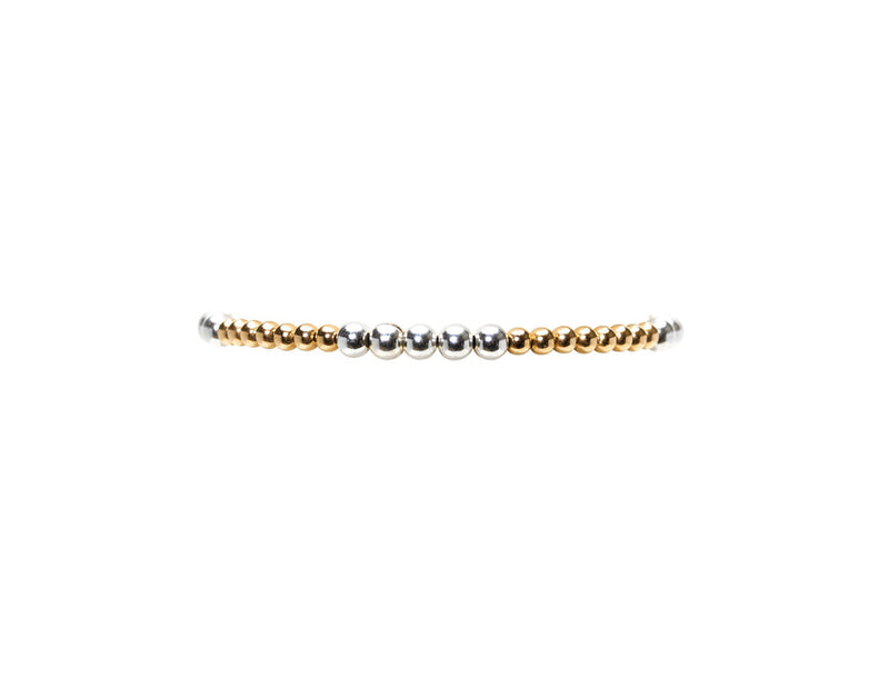 3mm Yellow Gold Filled Bracelet With 4mm Sterling Silver