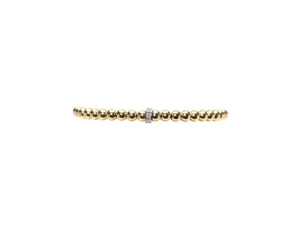 3mm Gold Bracelet with Diamond Rondelle