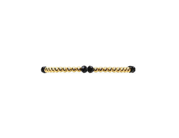 3mm Yellow Gold with Black Spinel Pattern