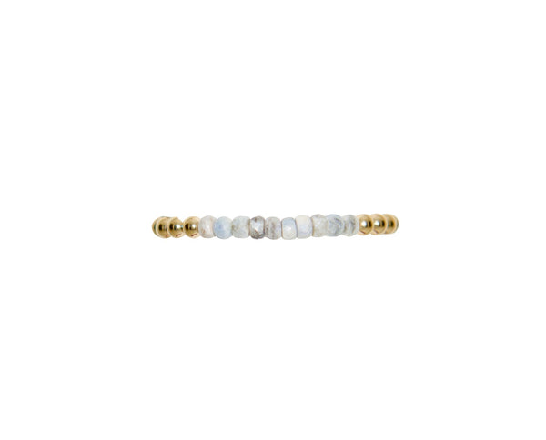 4mm Yellow Gold Filled Bracelet with Gray Silverite Gemstones