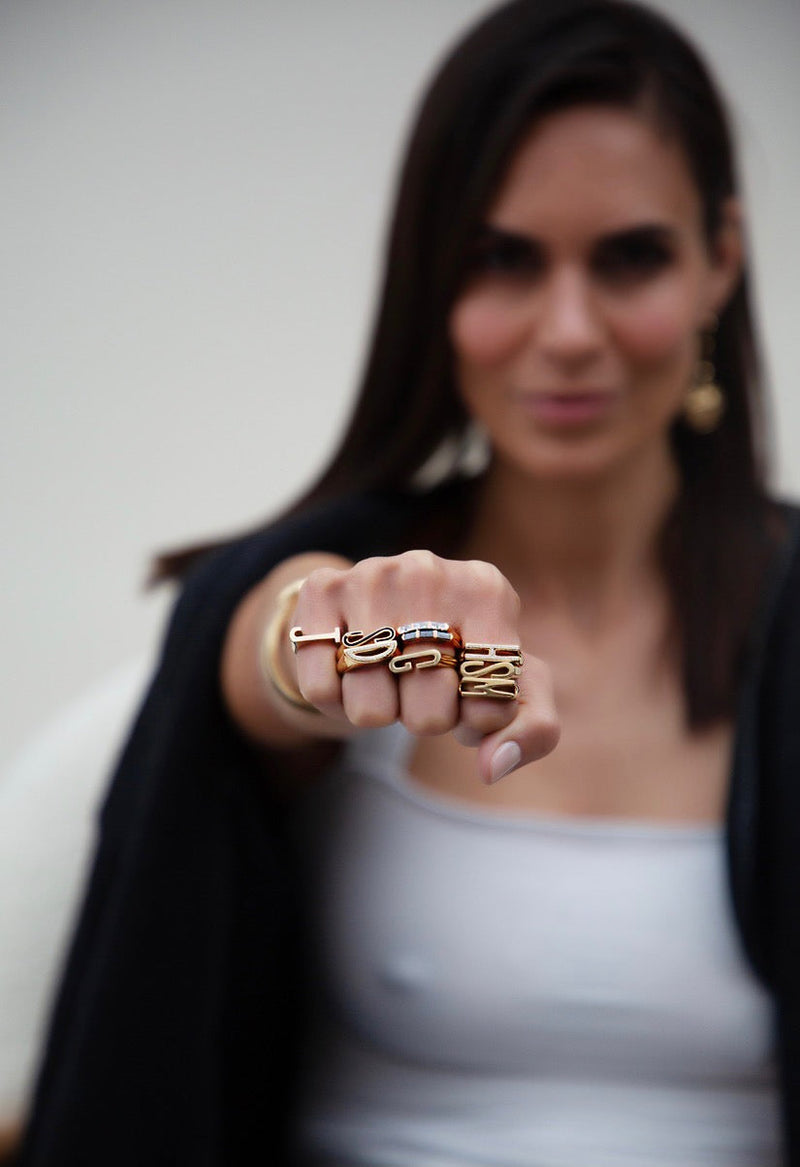 Instagram Helena Rose Jewelry Classic Initial Diamond Ring