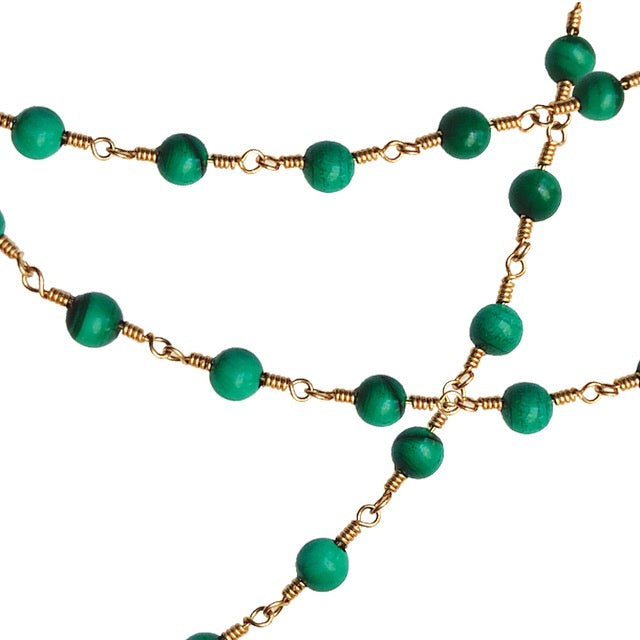Boheme Delph Malachite Bead Chain