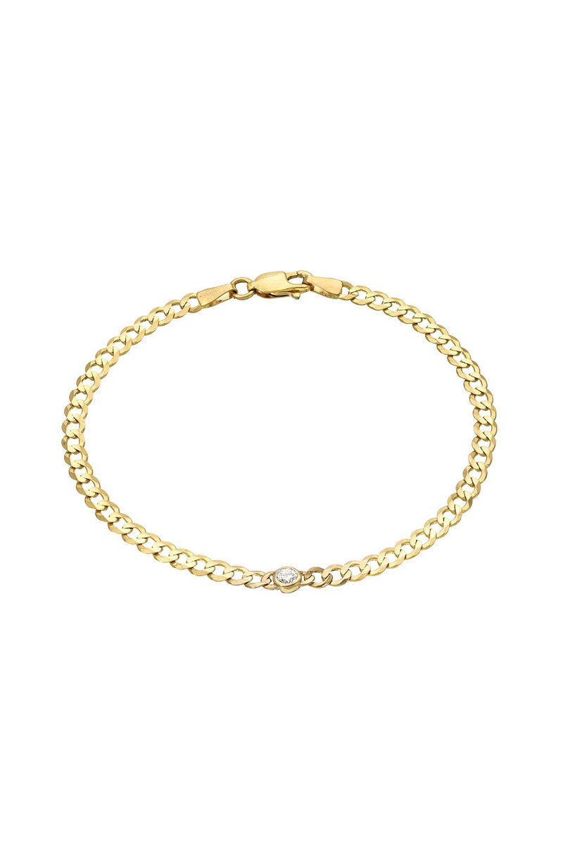 Bezel Diamond Cuban link bracelet