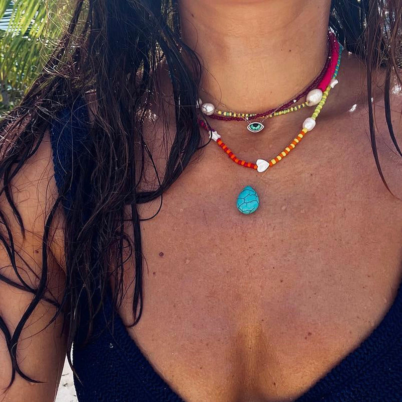 Paula Turquoise Teardrop Necklace