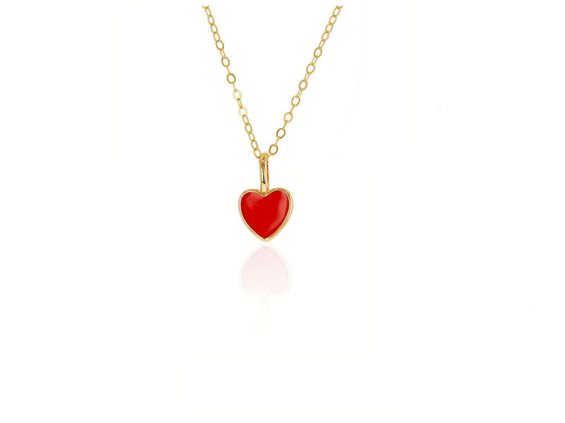 Enamel Heart Necklace (Red) – theClothesRak