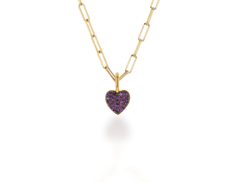 Mini Amethyst Pave Heart Charm