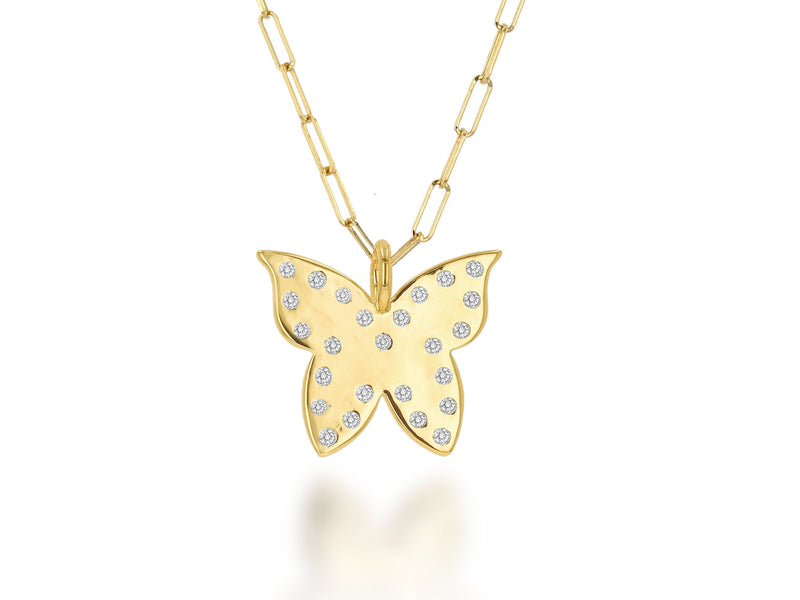 Gold and Diamond Butterfly Charm