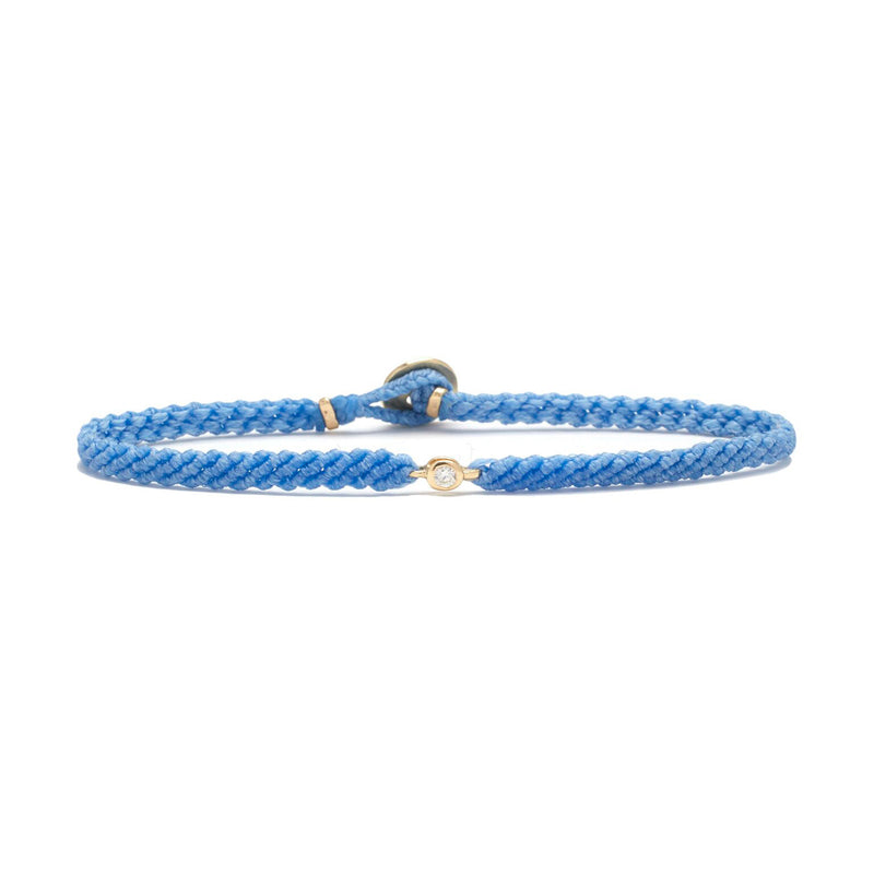 Classic blue woven bracelet with diamond
