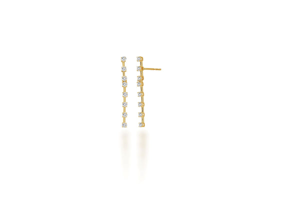 Diamond Bar Stick Earrings