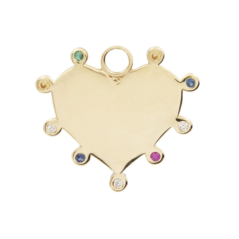 Rainbow Gems Heart Charm