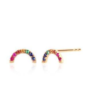 Diamond Rainbow Stud Earring
