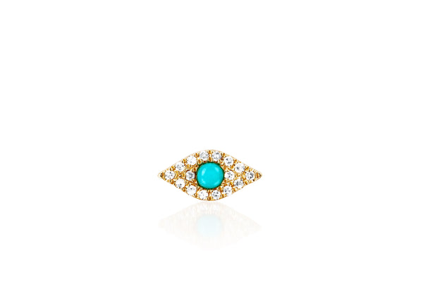 Diamond Turquoise and Diamond Eye Earring