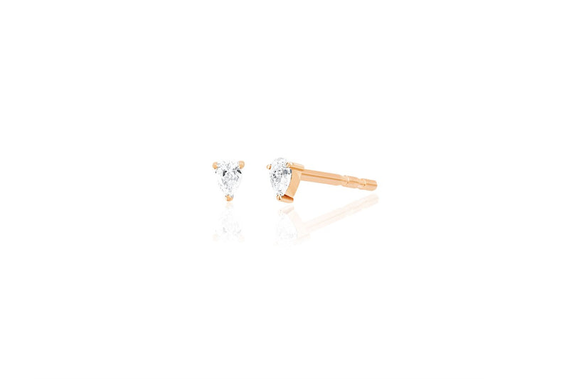 Mini Diamond Pear Stud Earring
