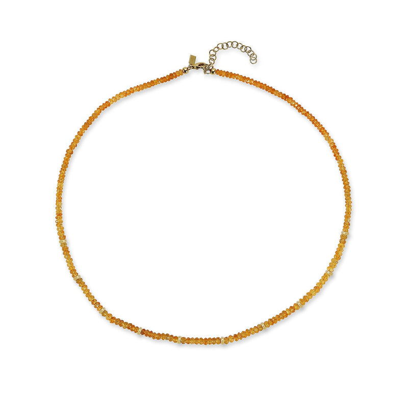 Birthstone Bead Necklace in Citrine