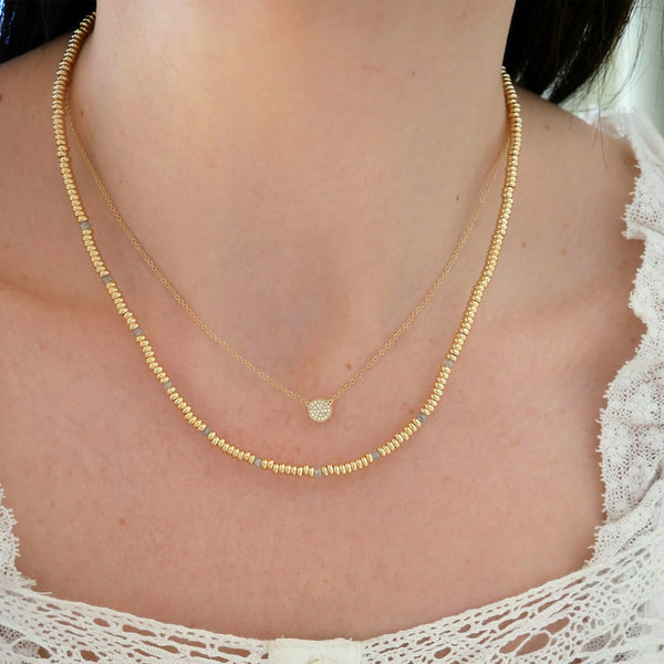 Birthstone Bead Necklace in Diamond