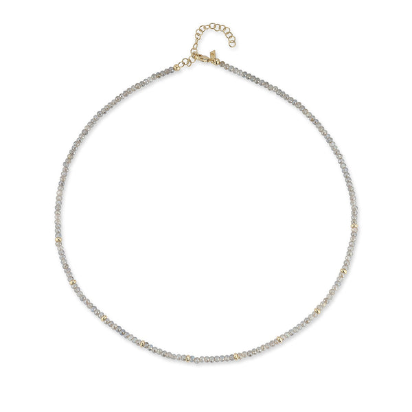 Birthstone Bead Necklace in Labradorite