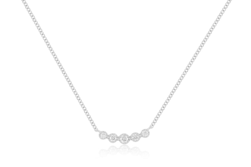 Diamond Crown Crescent Necklace