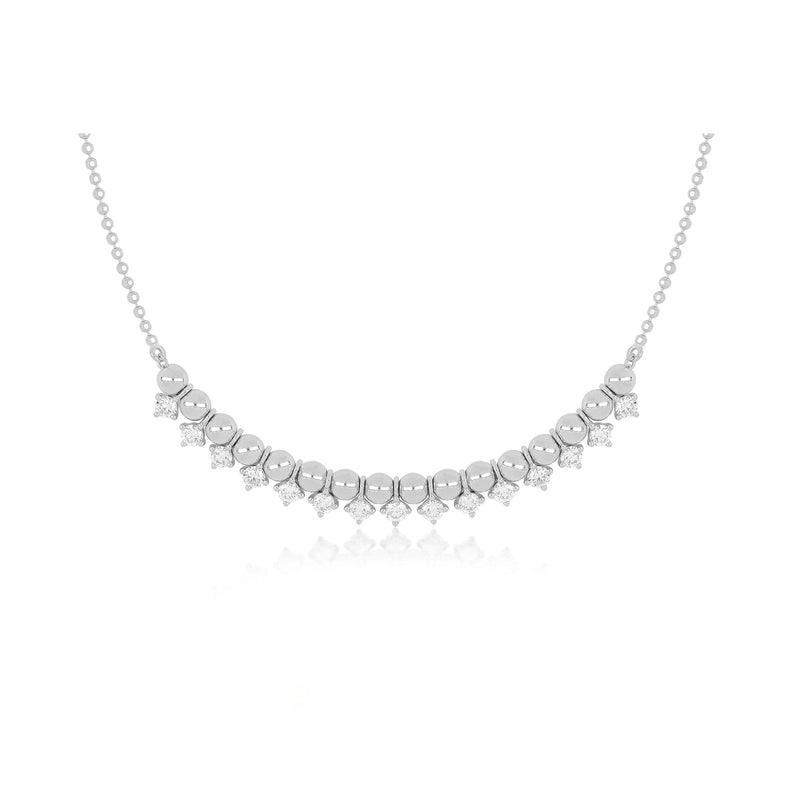 25 Carat Round Shaped Diamond Necklace 14K White Gold