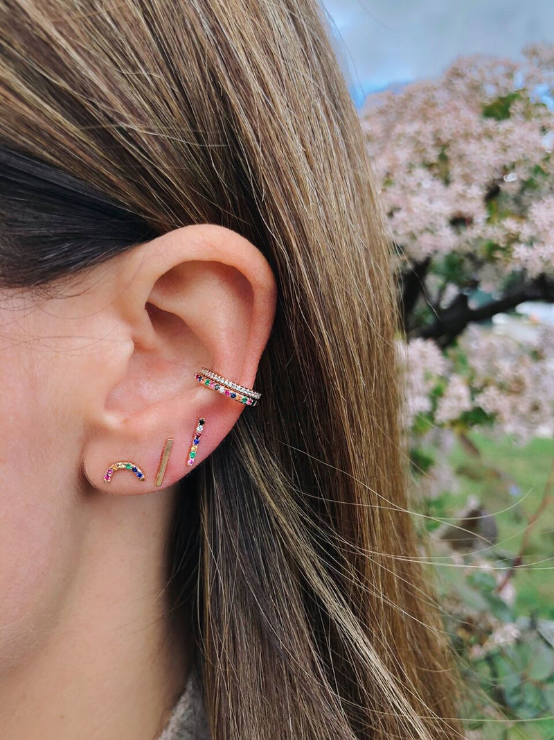 Diamond Rainbow Stud Earring