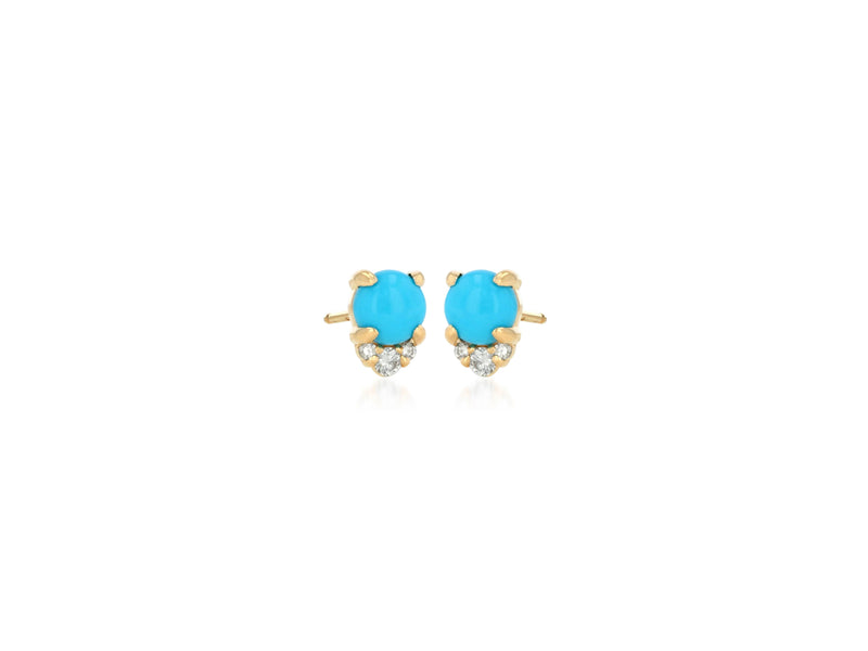 Turquoise and Diamond cluster Earrings