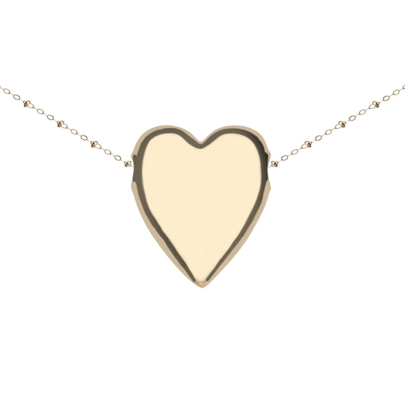 Puffy Heart Gold Filled Pendant Necklace 18