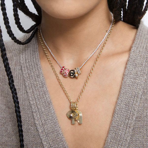 Zodiac Ceramic + Diamond Pisces Big Bead