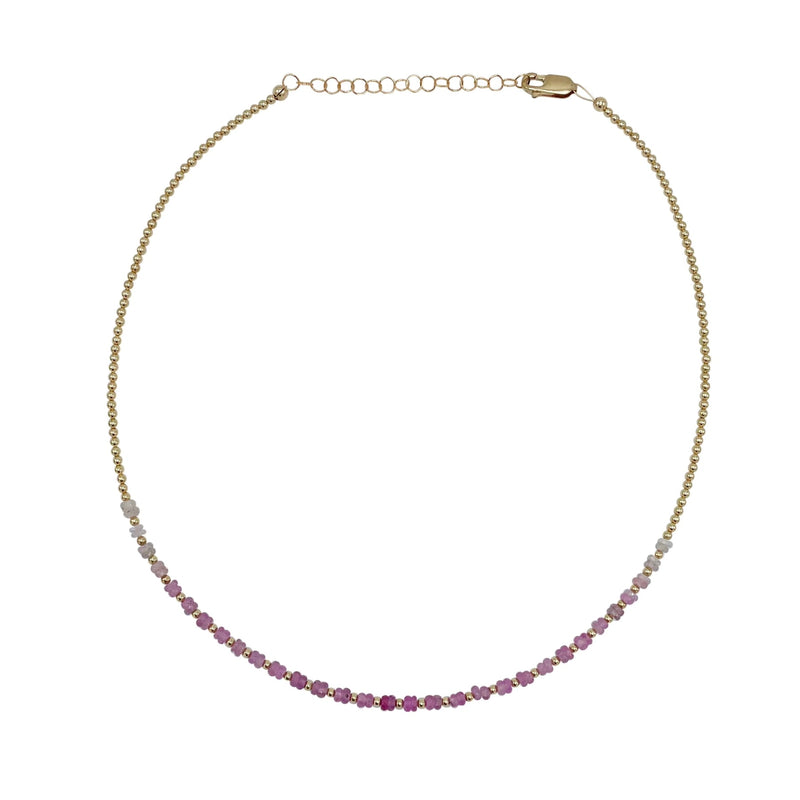 2MM YELLOW GOLD FILLED NECKLACE WITH Twilight OMBRE PATTERN