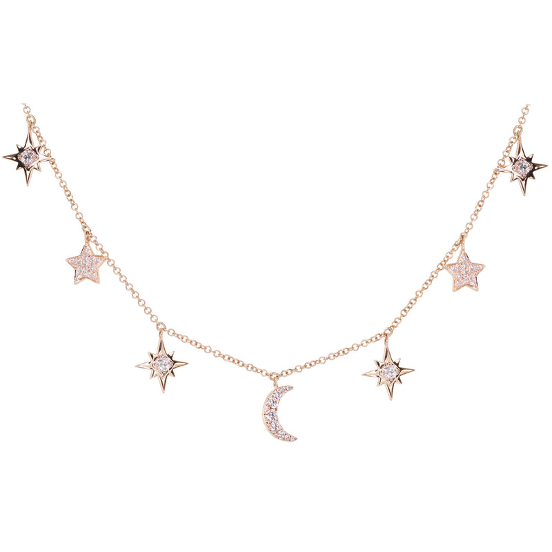 14kt Gold and Diamond It's Written in the Stars Charm Necklace