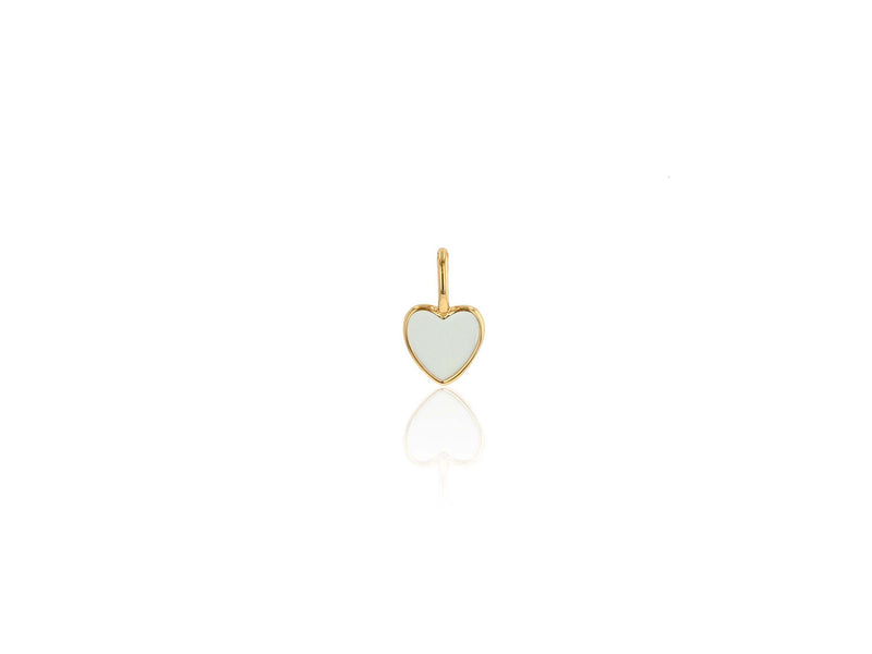 Mini White Enamel Heart Charm